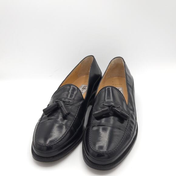 Zanin for Botticelli Black Italian Leather Loafers Tassels Size 10